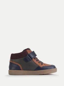 Start-Rite Kids Sporty Orbit Casual Rip-Tape Low Rise Laced Brown Boots