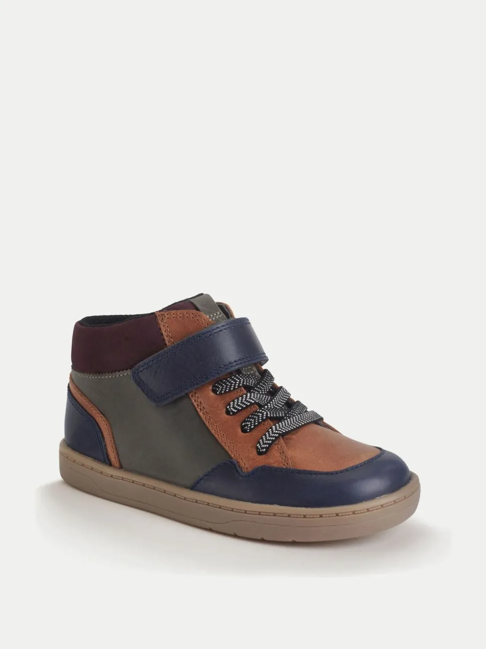 Start-Rite Kids Sporty Orbit Casual Rip-Tape Low Rise Laced Brown Boots