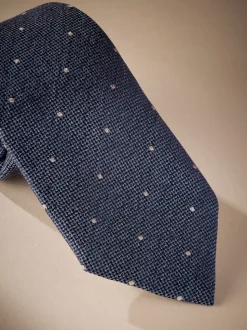 Steel Blue/Neutral Brown - Signature Made In Italy Polka Dot Tie