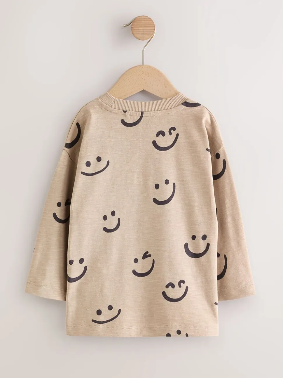 Steenkleurige Smile - 100% katoenen T-shirt met lange mouwen en all-over print (3mnd -7jr)