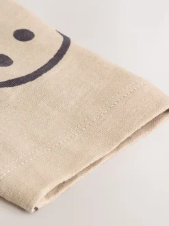 Steenkleurige Smile - 100% katoenen T-shirt met lange mouwen en all-over print (3mnd -7jr)