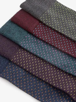 Stippenprint - 5 Paar modieuze sokken met patroon