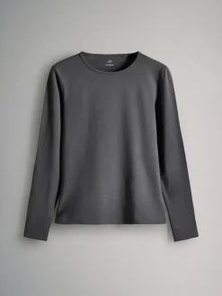 Strepen/Zwart/Grijs/Wit - The Set - 7 T-shirts met lange mouwen en ronde hals