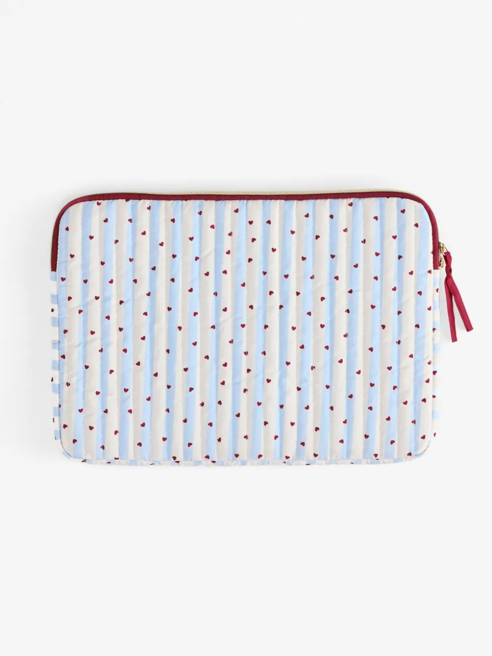 Stripe Love Heart Print Laptop Sleeve