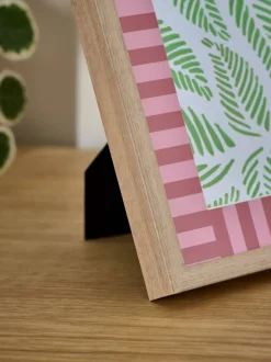 Stripe Mount Wooden Look Photo Frame