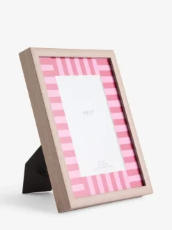 Stripe Mount Wooden Look Photo Frame