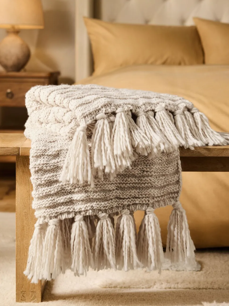 Tassel Knit Throw
