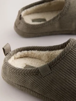 Taupe - Corduroy pantoffelmuiltjes