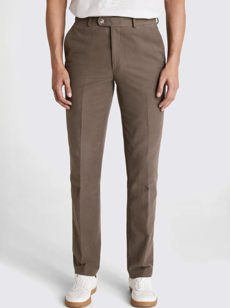 Taupe - MOSS Brushed Cord Trousers