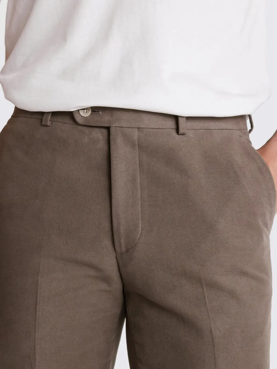 Taupe - MOSS Brushed Cord Trousers