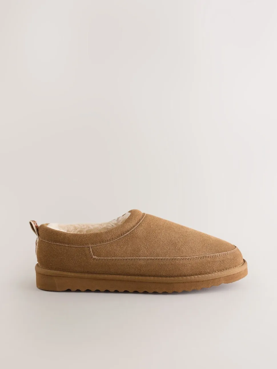 Taupe - Signature Suede Faux Fur Lined Slippers