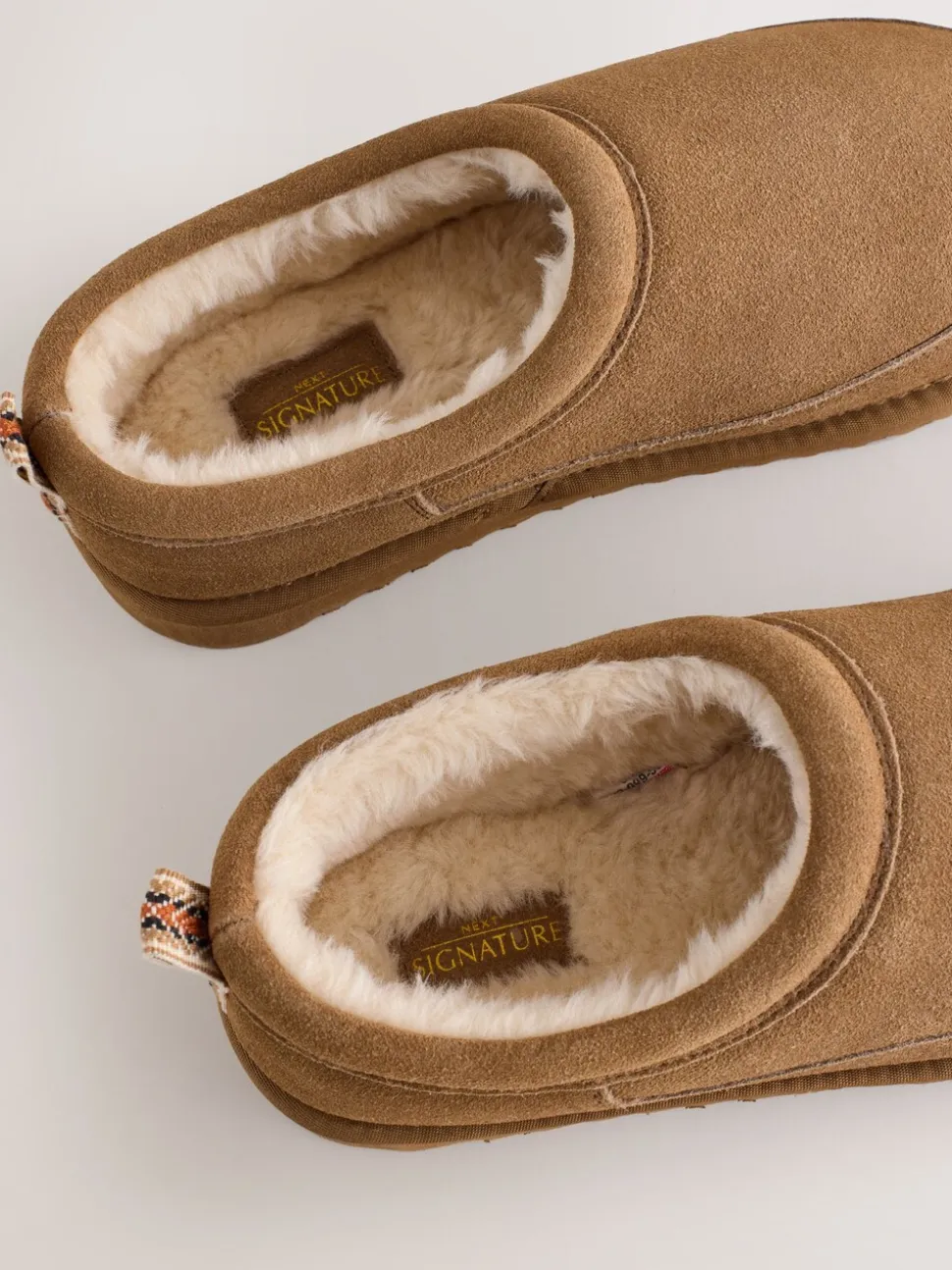 Taupe - Signature Suede Faux Fur Lined Slippers