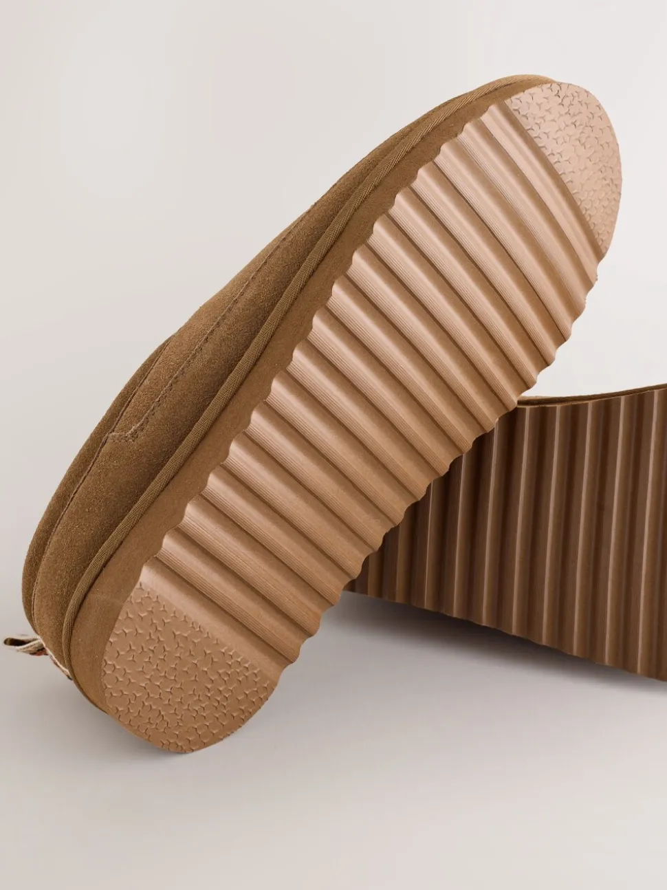 Taupe - Signature Suede Faux Fur Lined Slippers