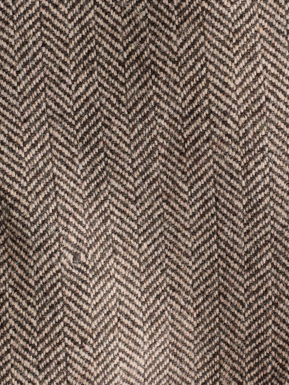 Taupe - Slim Fit - Blazer met visgraatmotief en hoog wolgehalte