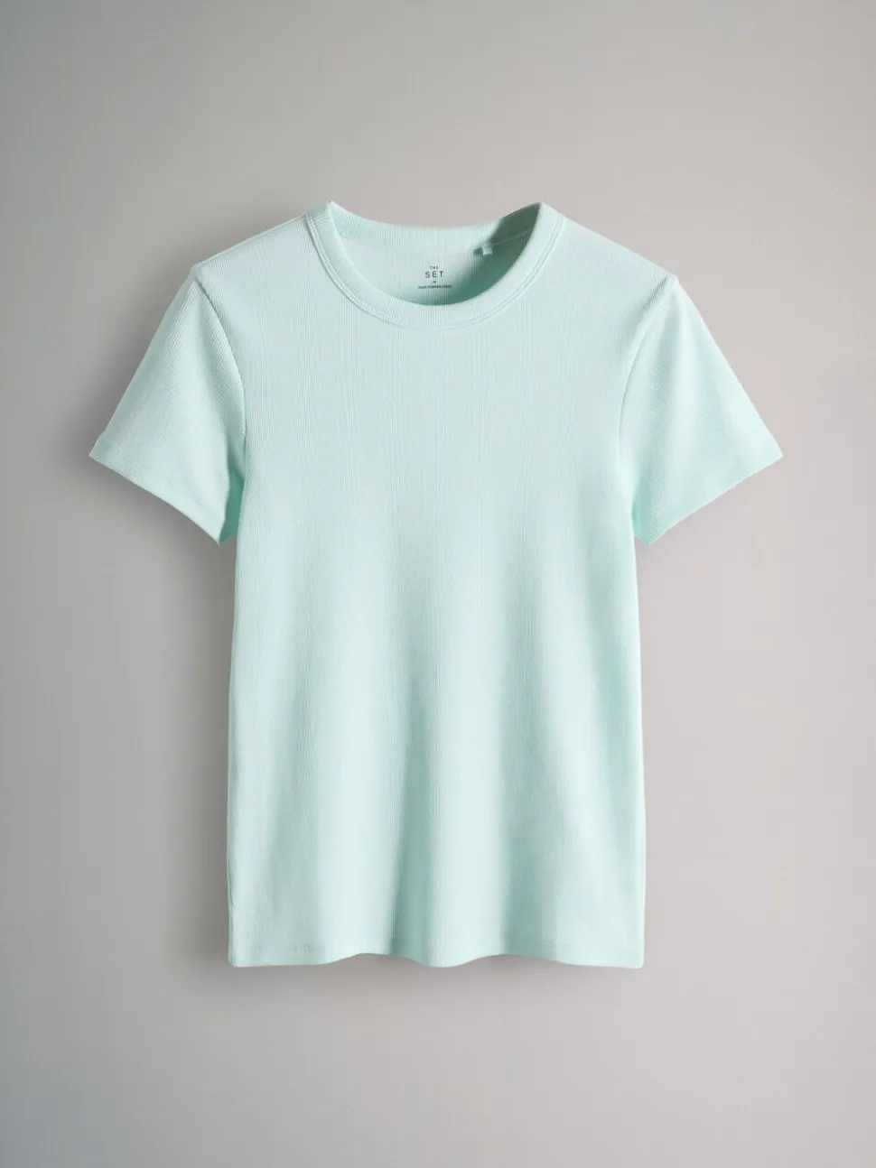 Taupe Brown/Light Brown/Blue/Light Blue/Cream - The Set 5 Pack Korte Mouw Geribd T-shirt