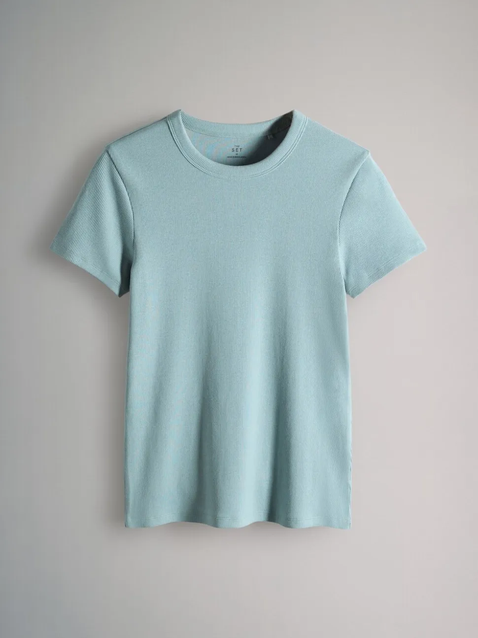 Taupe Brown/Light Brown/Blue/Light Blue/Cream - The Set 5 Pack Korte Mouw Geribd T-shirt