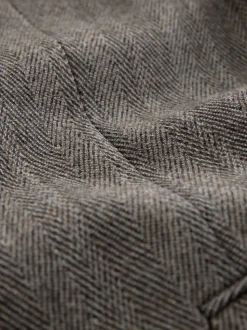 Taupe bruin - Double Breasted Signature Marzotto 100% Italian Wool Herringbone Suit Jacket