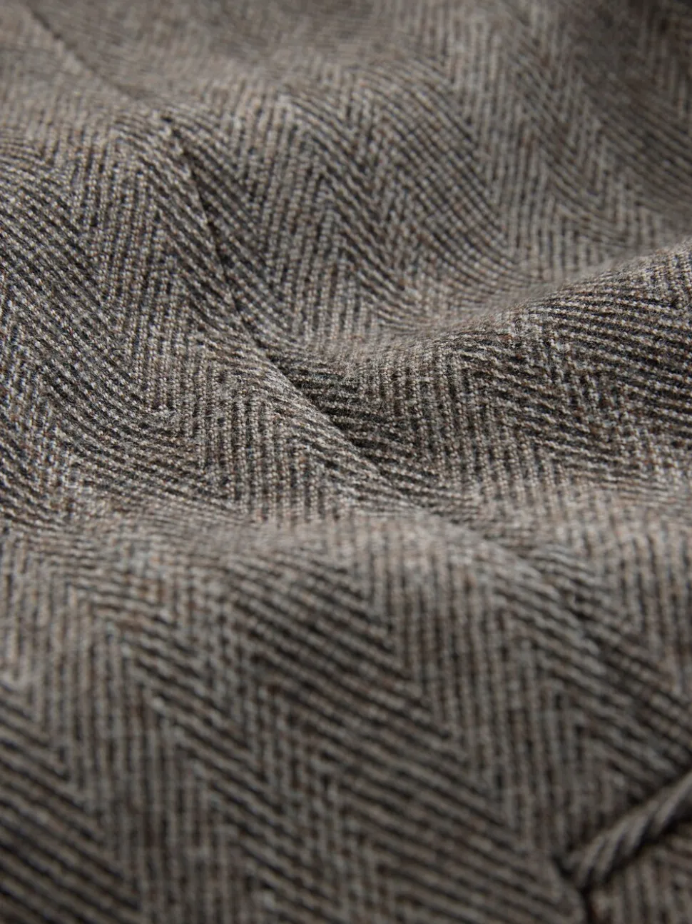 Taupe bruin - Double Breasted Signature Marzotto 100% Italian Wool Herringbone Suit Jacket