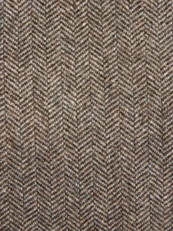 Taupe bruin - Normale Pasvorm - Signature Nova Fides Blazer van wolblend met visgraatmotief