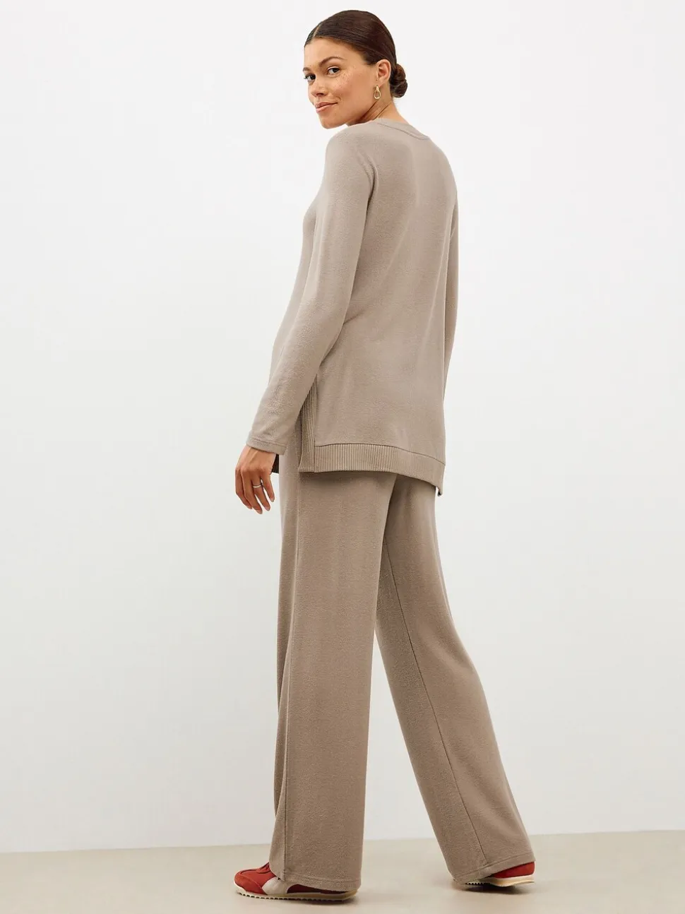Taupe bruin - Zwangerschap Sweatshirt en Joggingbroeken Set