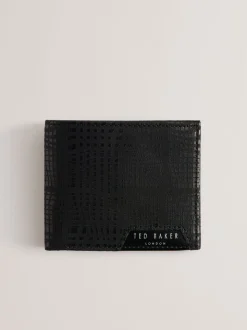 Ted Baker Etan geëtste leren portemonnee en kaarthouder set