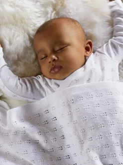 The Little Tailor ajourgebreid babydekentje van 100% katoen