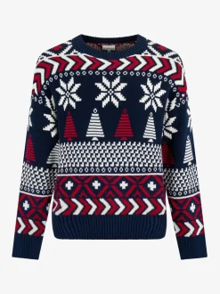 The Little Tailor Blauwe Kerstmis Multicolour Fairisle Katoenen Trui