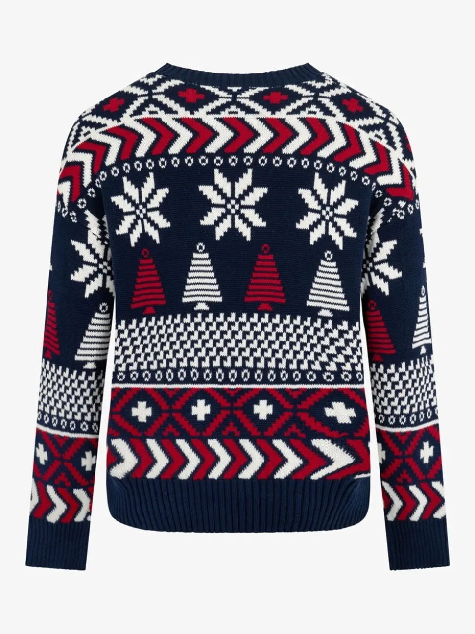 The Little Tailor Blauwe Kerstmis Multicolour Fairisle Katoenen Trui
