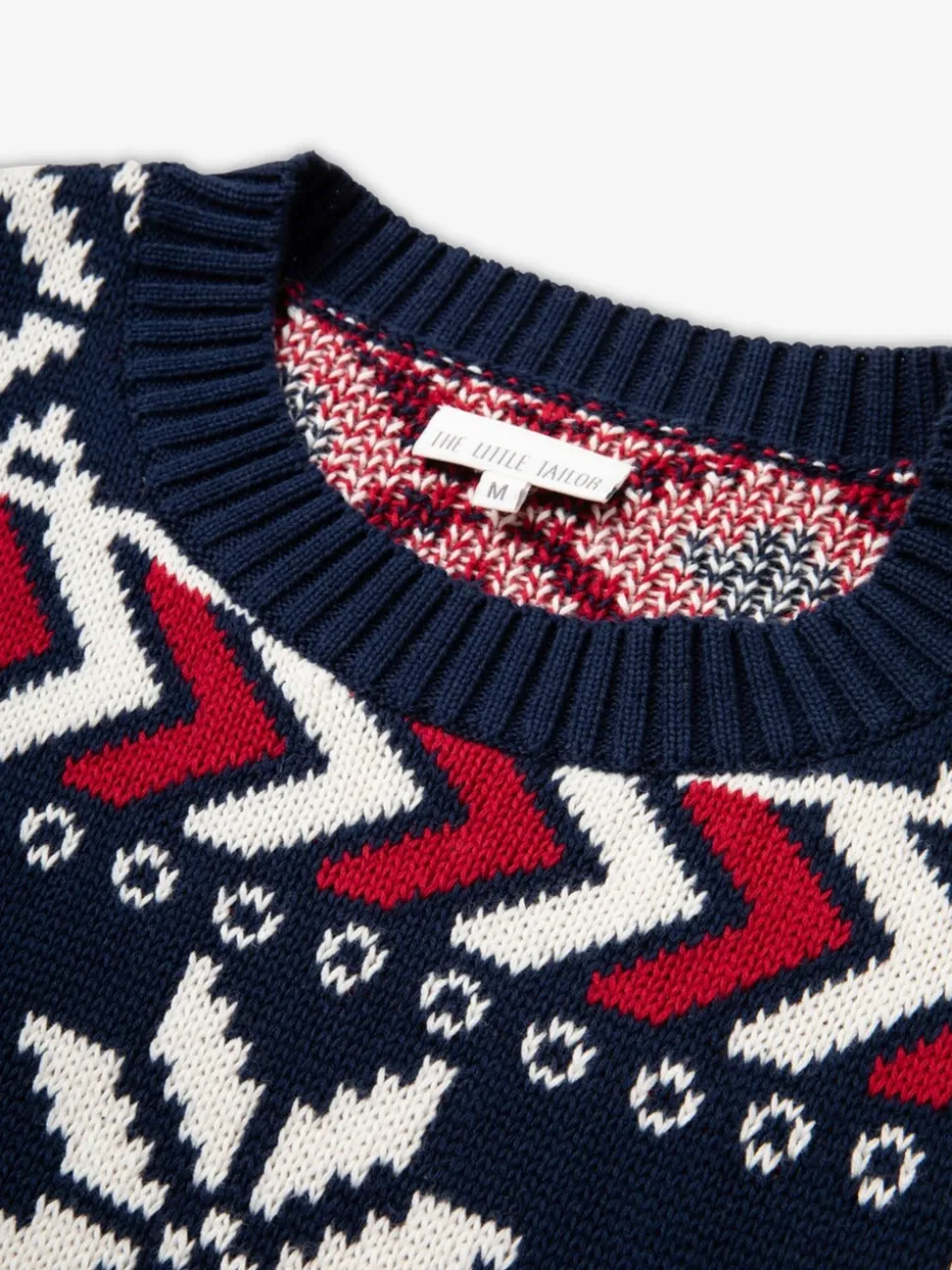 The Little Tailor Blauwe Kerstmis Multicolour Fairisle Katoenen Trui