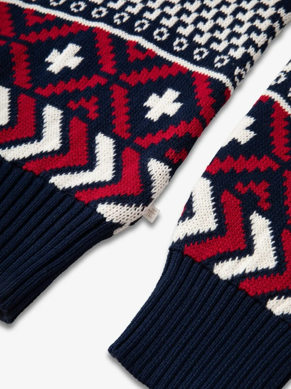 The Little Tailor Blauwe Kerstmis Multicolour Fairisle Katoenen Trui