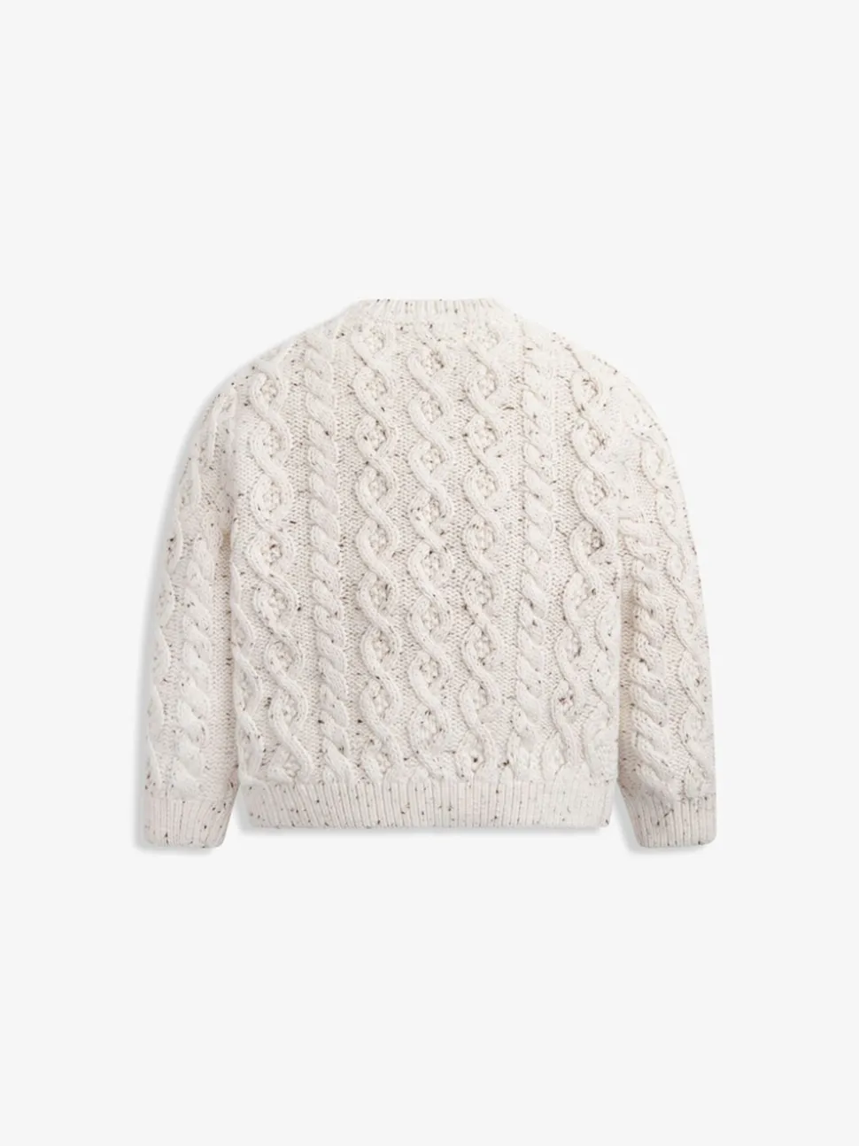 The Little Tailor Natural Fisherman Cable Knit Cotton Baby Cardigan