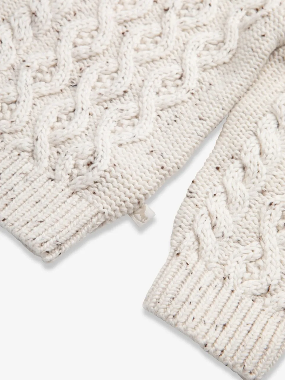 The Little Tailor Natural Fisherman Cable Knit Cotton Baby Cardigan