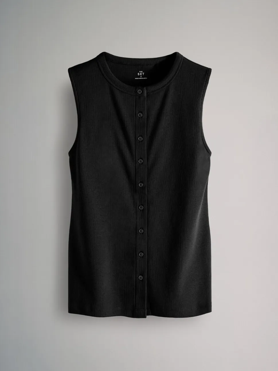 The Set 3 Pack Button Through Ribbed Vests