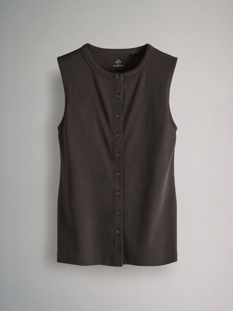 The Set 3 Pack Button Through Ribbed Vests
