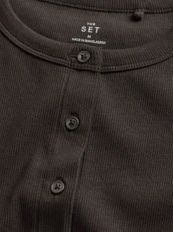 The Set 3 Pack Button Through Ribbed Vests