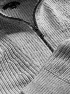The Set 2 Pack Cable Knit and Zip Neck Jumpers