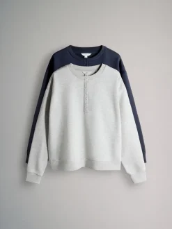 The Set 2 Pack Henley Sweatshirts