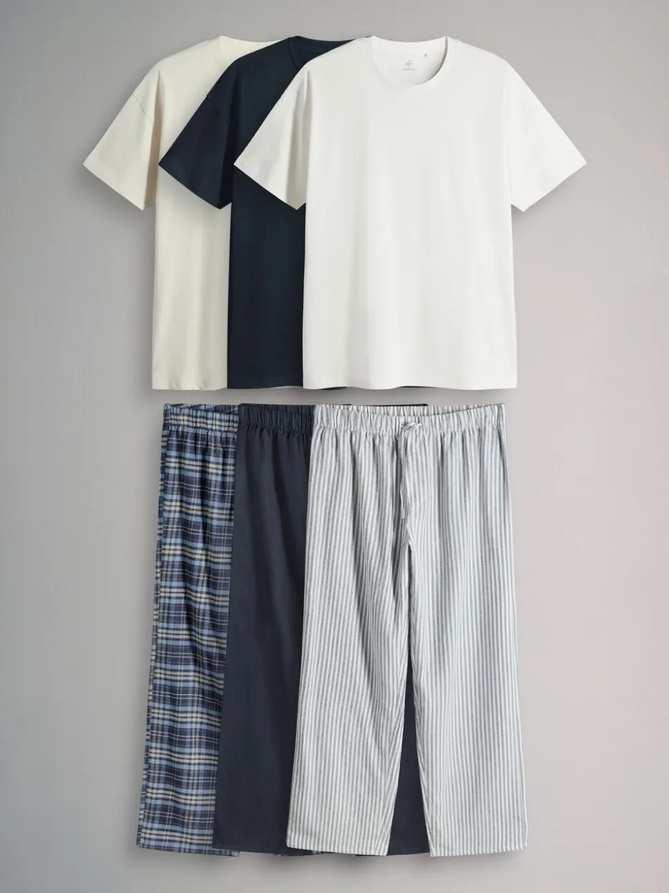 The Set 3 Pack Jersey T-Shirt and Flannel Pyjamas