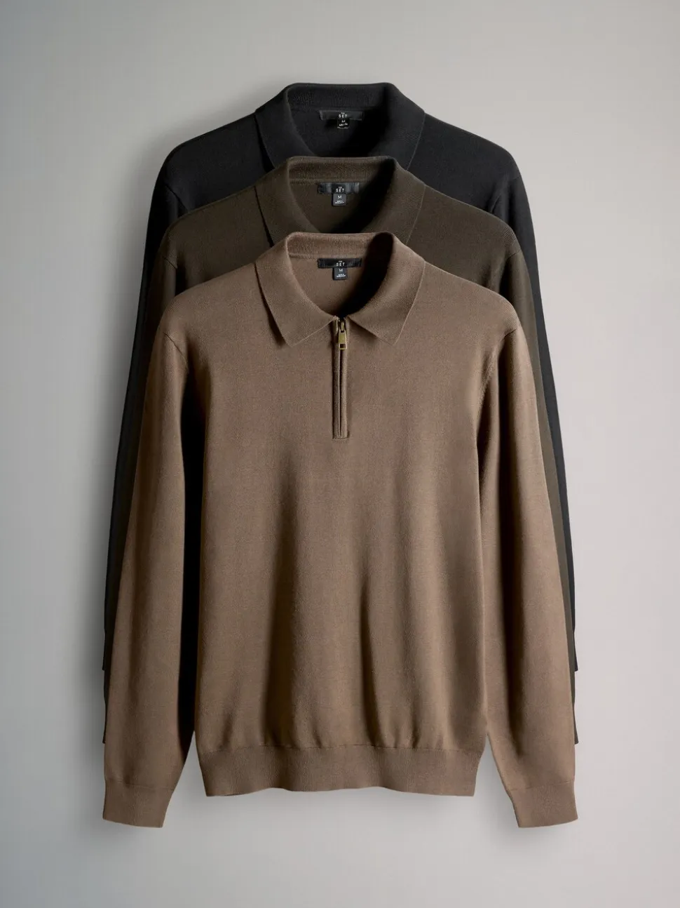 The Set 3 Pack Quarter Zip Neck Jumper