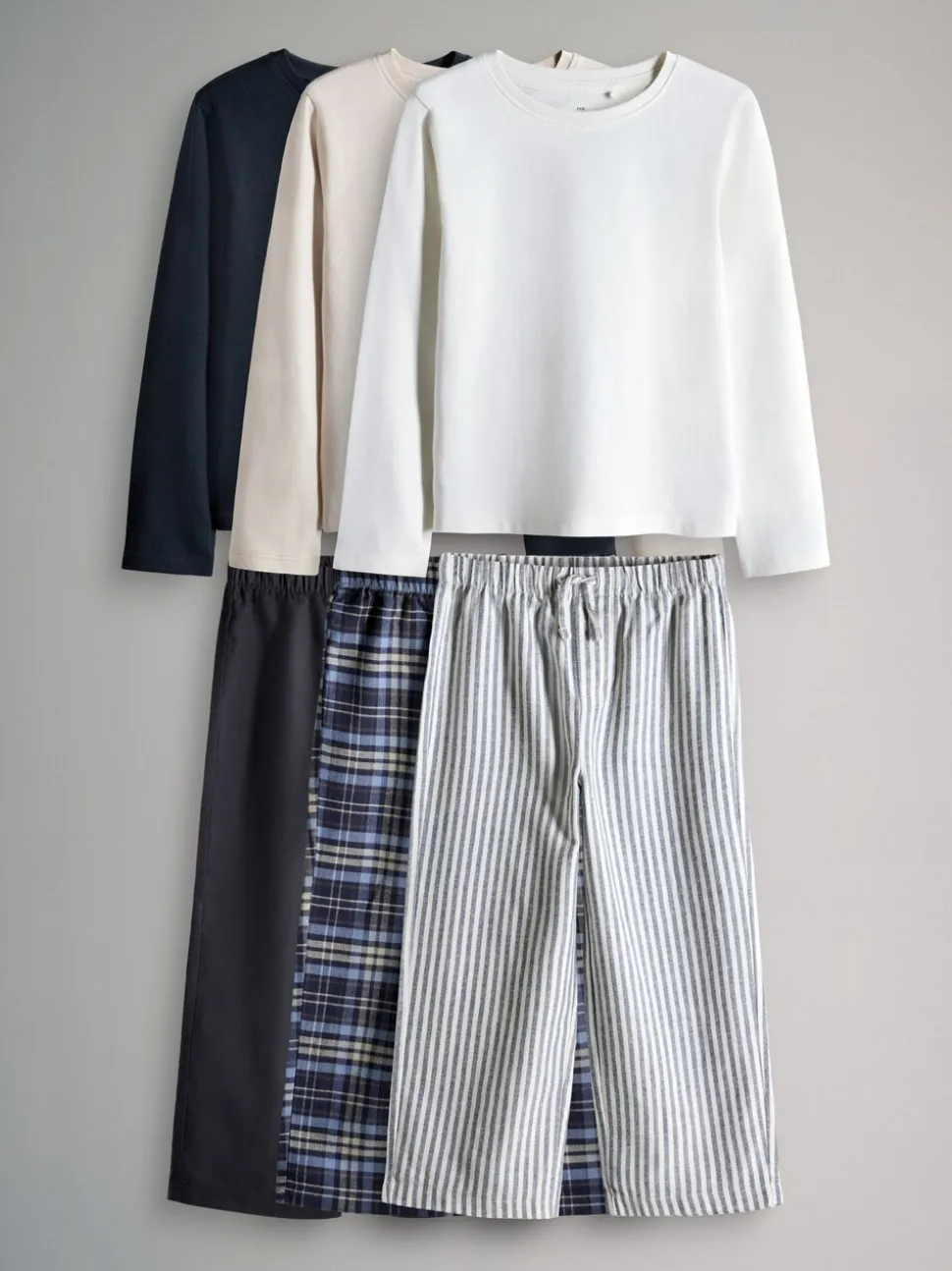 The Set Long Sleeve Cotton Jersey T-Shirt and Woven Bottom Pyjamas Set