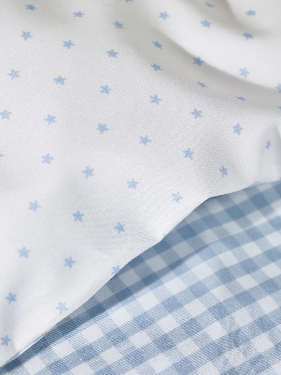 The White Company 100% Cotton Dusty Star Gingham Double Fitted Sheet