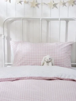 The White Company - Omkeerbare tweepersoons dekbedovertrekset met gingham-ruit