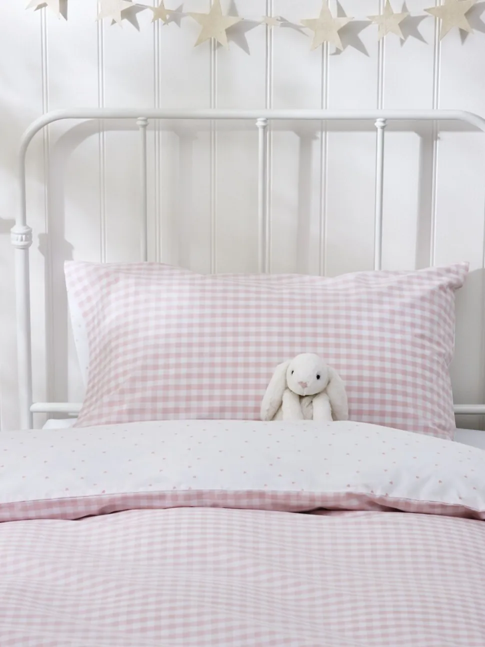 The White Company - Omkeerbare tweepersoons dekbedovertrekset met gingham-ruit