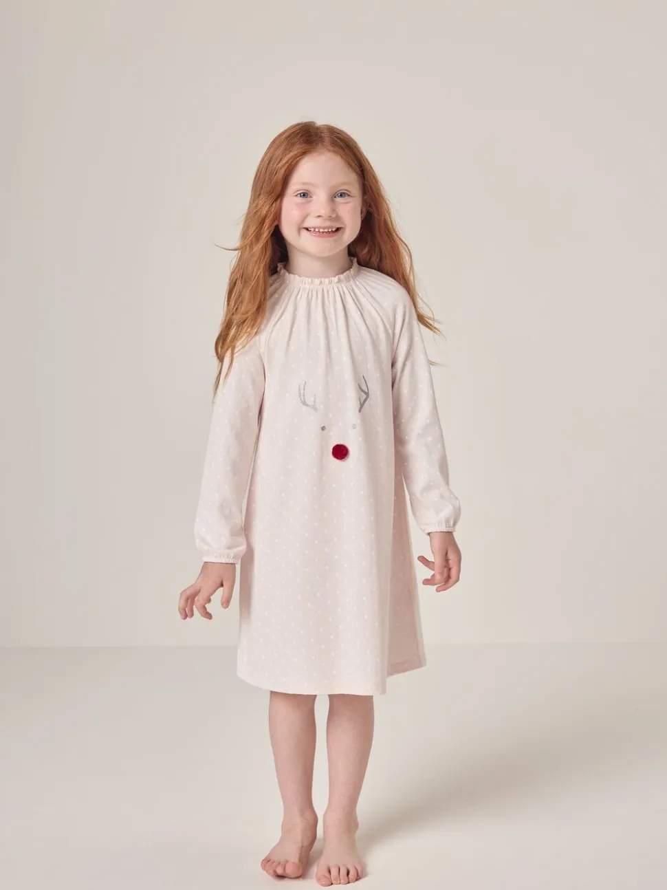 The White Company - Roze Jingles nachthemd met stippen