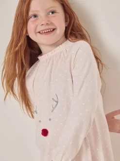 The White Company - Roze Jingles nachthemd met stippen