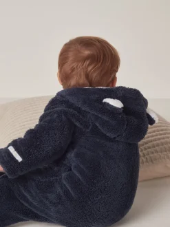 The White Company marineblauwe romper van fleece