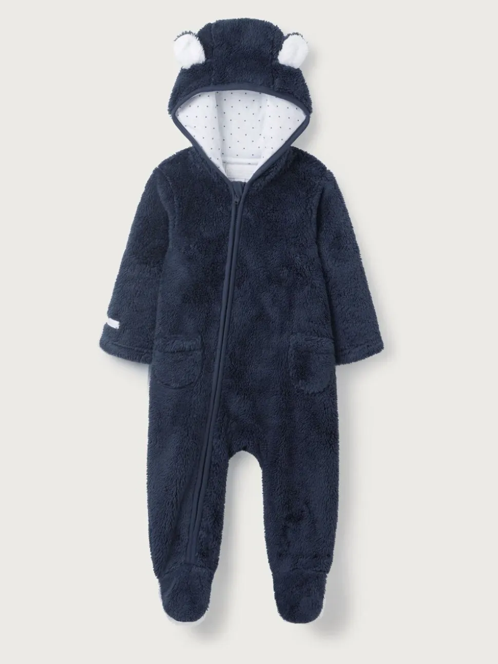 The White Company marineblauwe romper van fleece