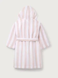 The White Company Natural 100% Cotton Wide Stripe Towelling Robe