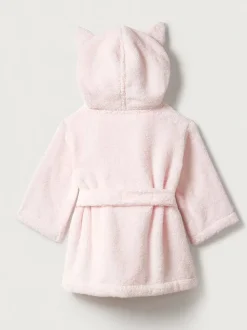 The White Company roze babybadjas met berenoren van 100% katoen