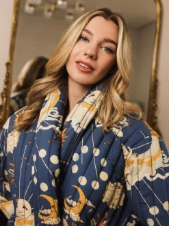 Their Nibs La Luna Cotton Quilted Robe